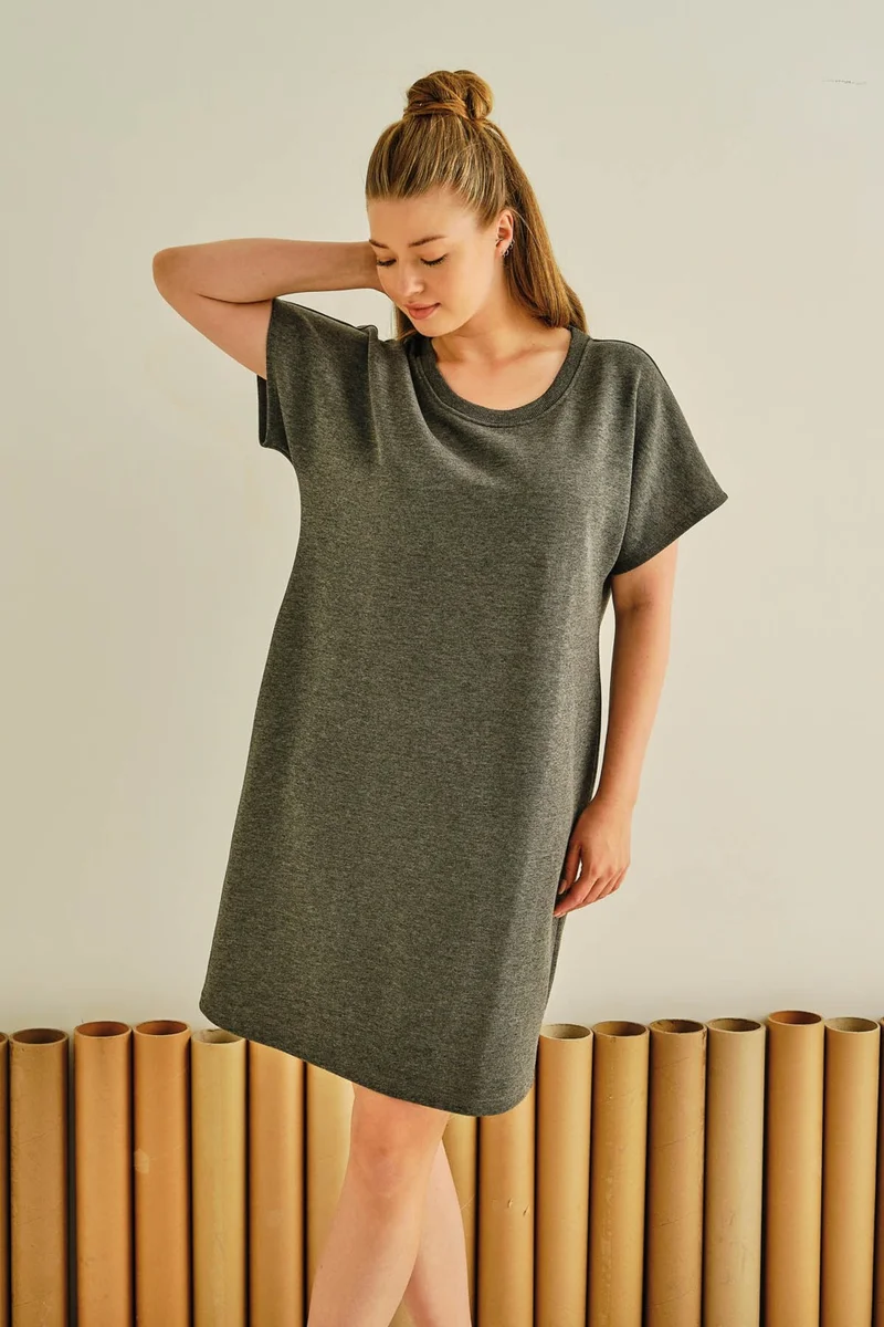 Hays Women's Plus Size Cotton Three Thread Short Sleeve Dress