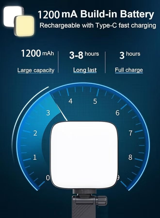 Anna&Mo 💡 LED Video Light – Computer Light for Meetings, Adjustable Pocket Fill Light with Clips, 60 Beads, 3 Colors, 9 Modes, 1200mAh Battery - Image 4