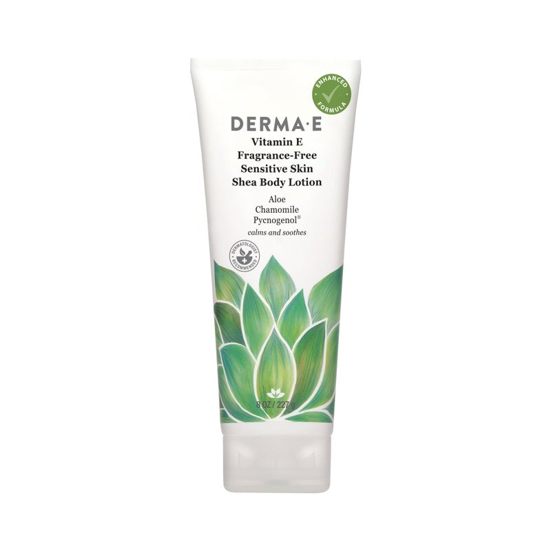 derma-e Derma E Vitamin E Intense Moisture Body Lotion, 8 Oz, Fragrance-Free Moisturizing Lotion with Shea Butter, Aloe Vera, Chamomile & Pycnogenol, Soothing Sensitive Skin Lotion - Image 1