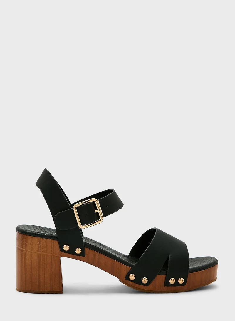 NEW LOOK Clog Ankle Strap High Heel Sandals