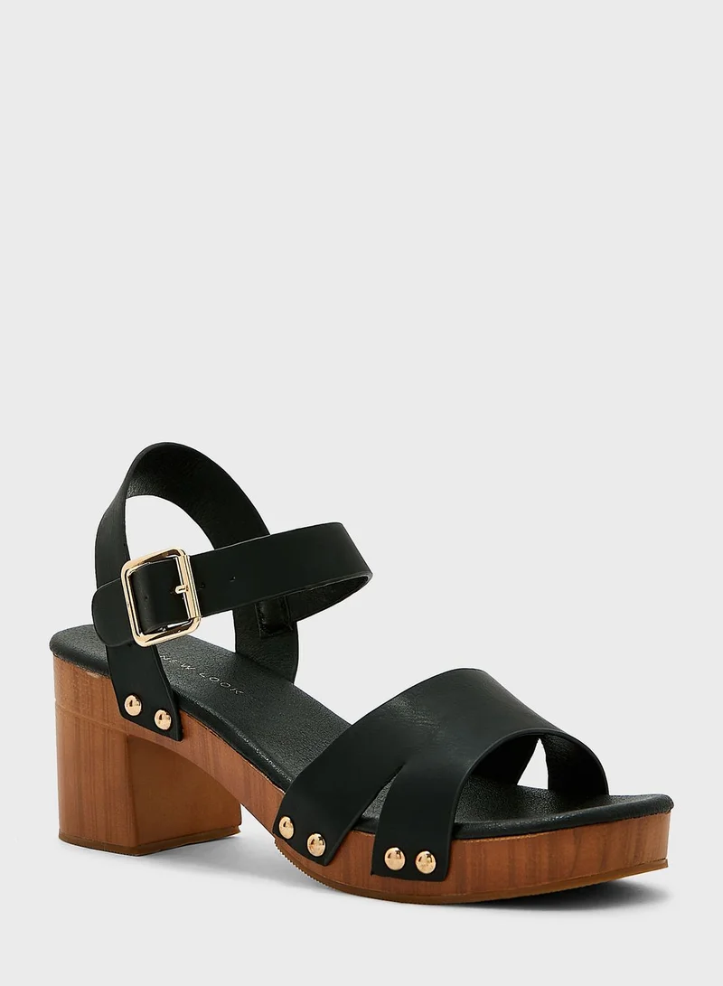 NEW LOOK Clog Ankle Strap High Heel Sandals