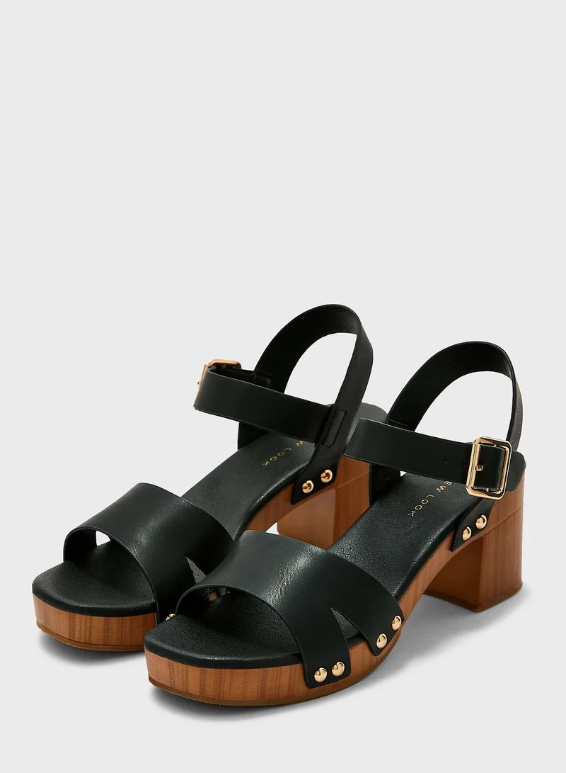 NEW LOOK Clog Ankle Strap High Heel Sandals
