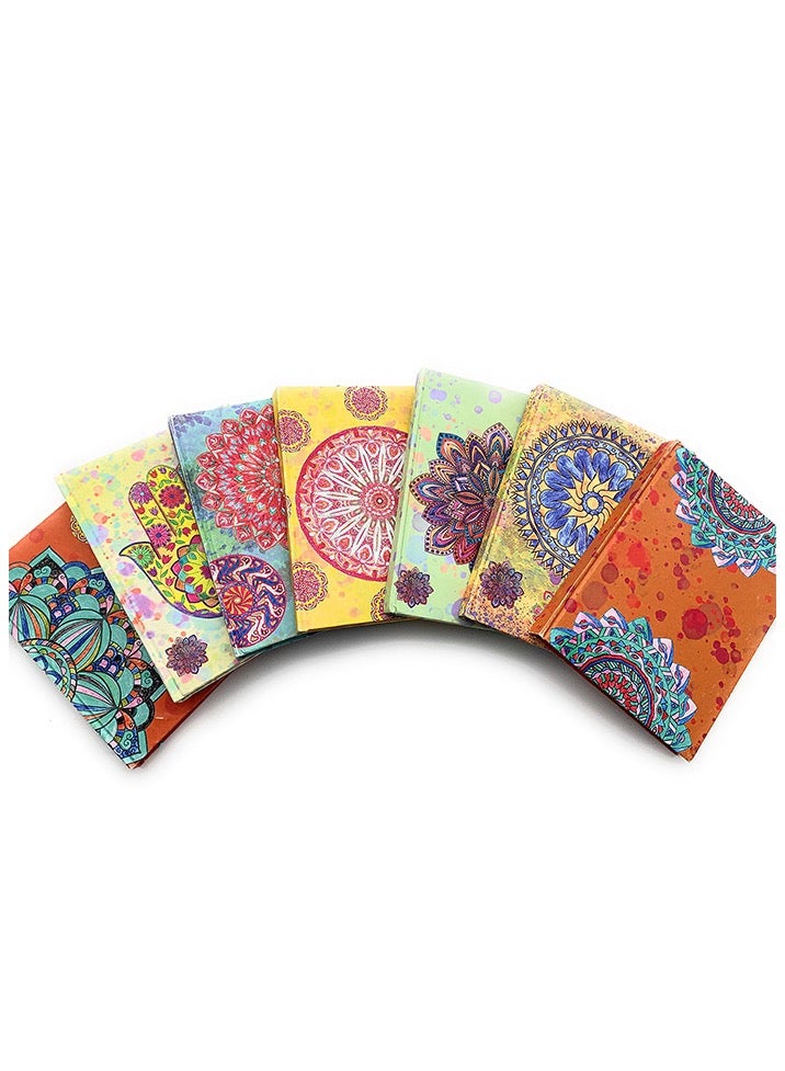 A5 Handmade Mandala Notebook 200 Lined Pages Sunny Beige - Image 2