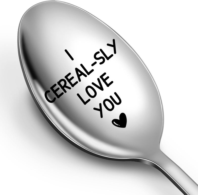 Lovingly Yours I Cerealsly Love You Spoon for Boyfriend Him Husband Gifts Christmas Stocking Stuffers Valentines Birthday Anniversary Presents for Men Women Girlfriend Her Wife Family - Image 1