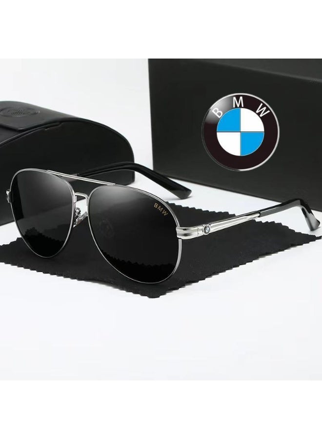 BMW New Fashion Men's Cycling Sunglasses Polarized Sunglasses Gun Grey - Image 1