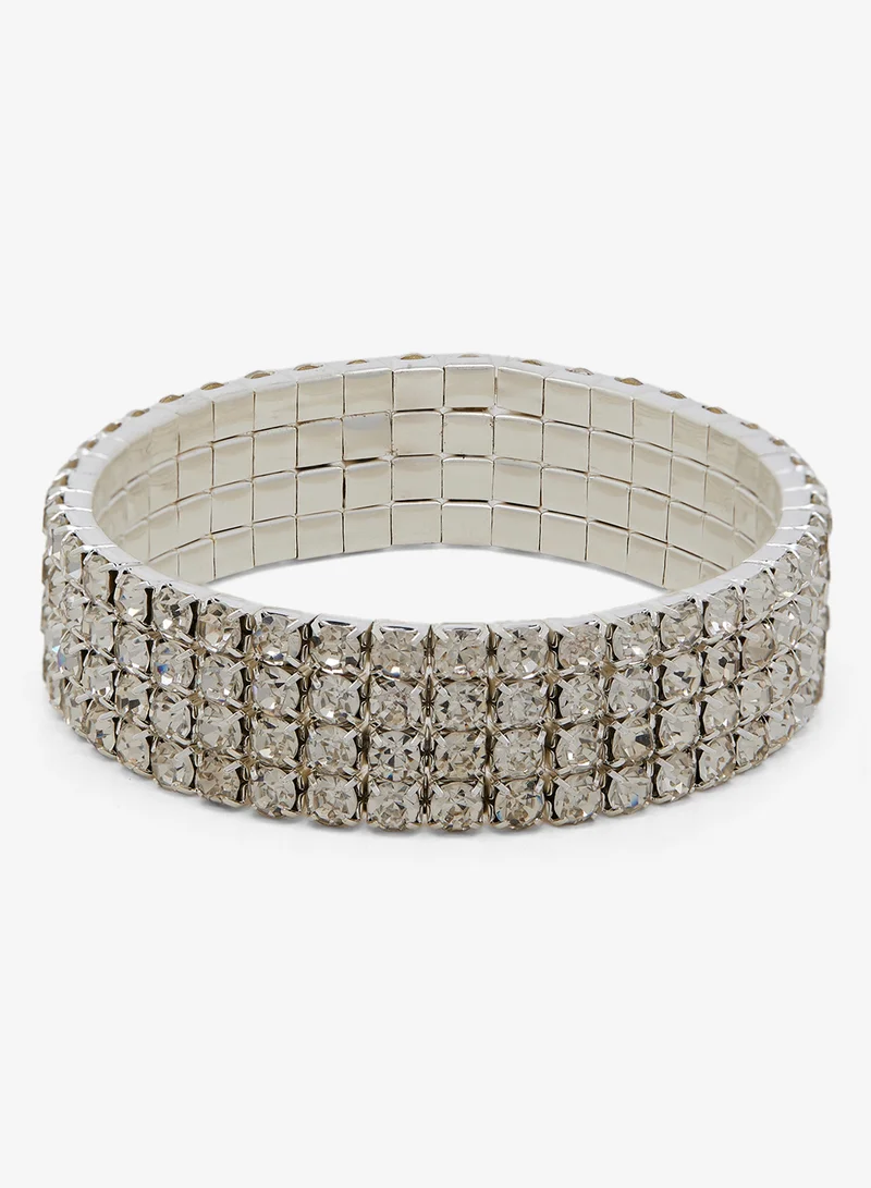 خزانة Silver Multilayered Tennis Bracelet