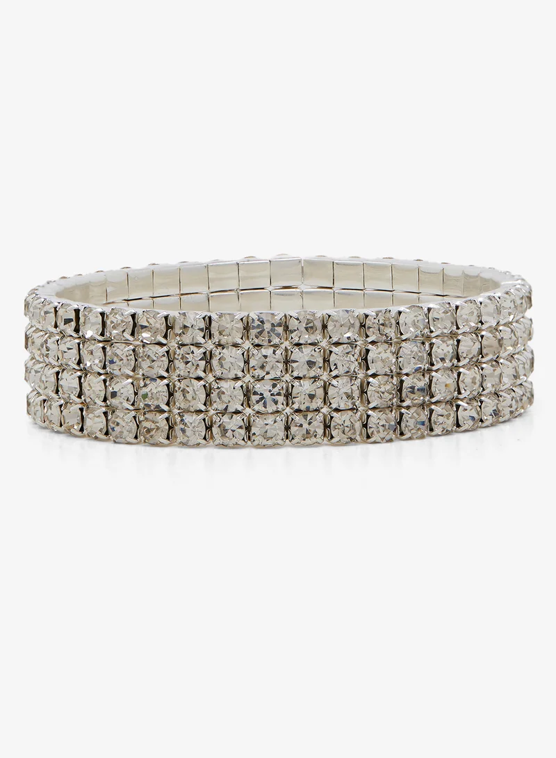 خزانة Silver Multilayered Tennis Bracelet