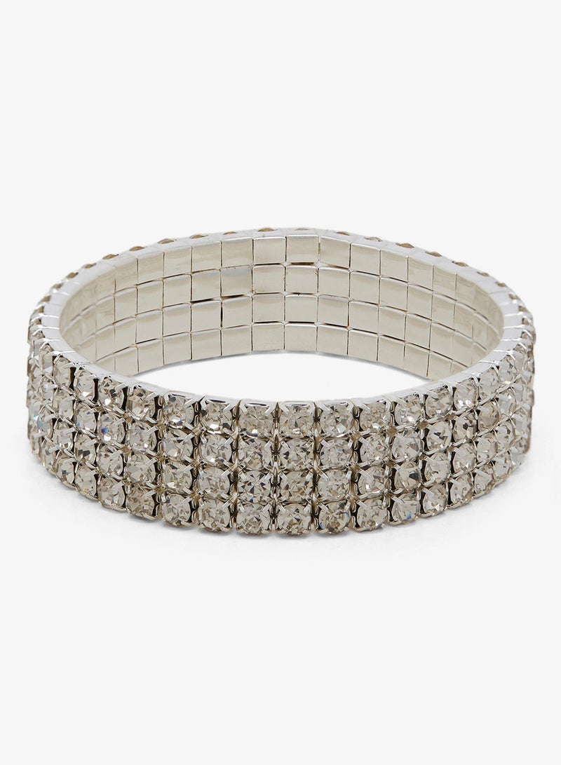 Khizana Silver Multilayered Tennis Bracelet - Image 2