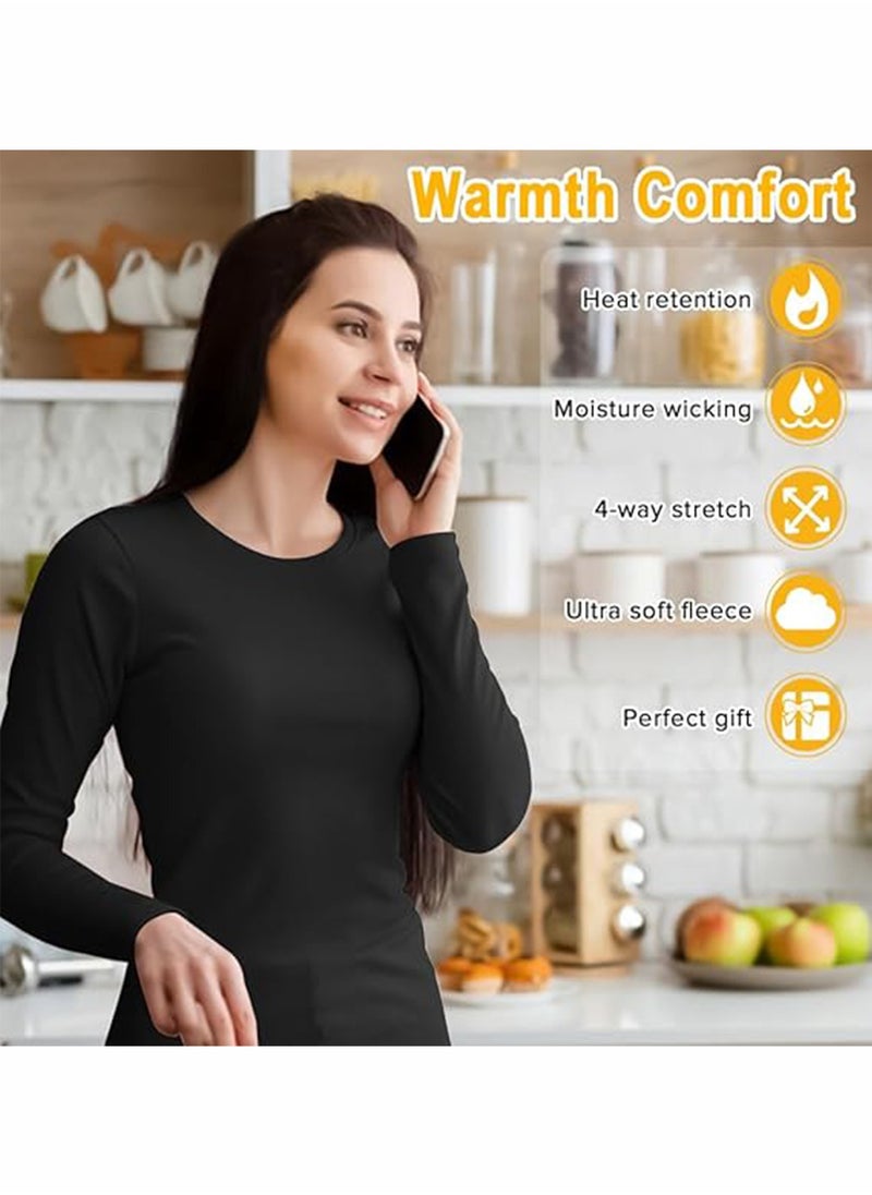 يوڠام ملابس داخلية حرارية للنساء - لباس داخلي طويل مبطن بالصوف، طبقة أساسية مثالية للاستخدام اليومي والرياضات الخارجية مثل الجري، العمل، التزلج، التنزه، والمشي  - Image 4
