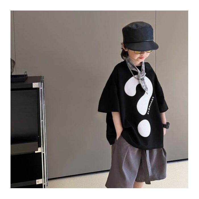 Boys T-Shirt Short-Sleeved Cotton 2024 Style Middle And Large Children'S Clothes Fashionable Handsome Children'S Street Top Summer Clothes - Image 1