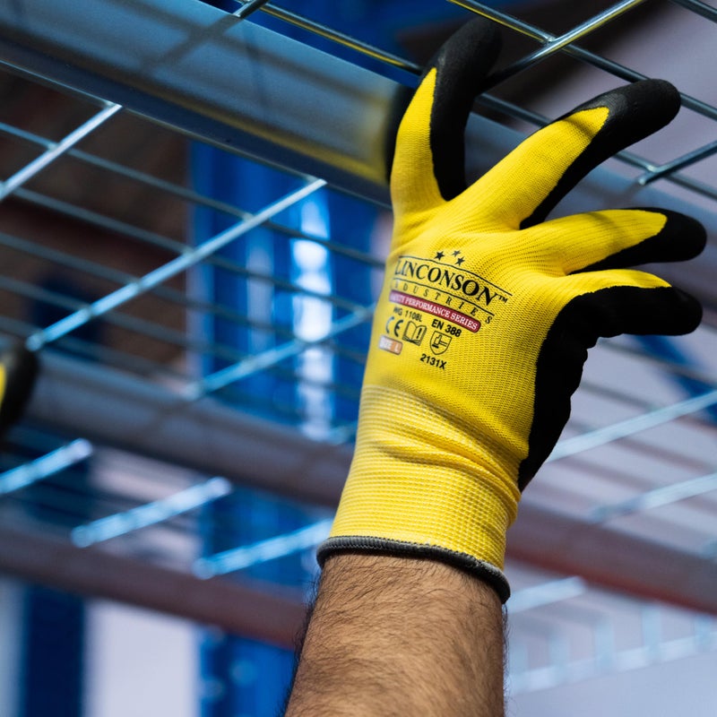 Linconson 12 Pack Safety Performance Series Construction Mechanics Work Gloves (Yellow  Xl (Pack Of 12)) - Image 4