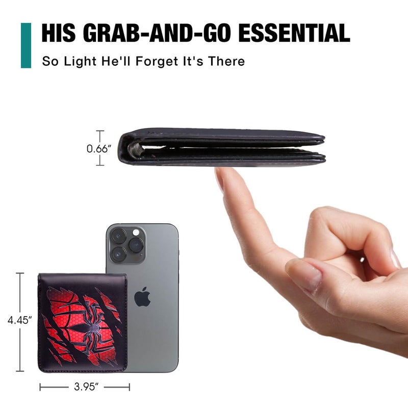 Amutta Spider Wallet for Boys Men, Cool Teen Boys Wallet for Kids Ages 4-5-6-7-8-9-10-11-12-13-14-15-16, Wallets for Teen Boy, Teenage Teenager Gifts for Boy Christmas Birthday Leather - Image 3