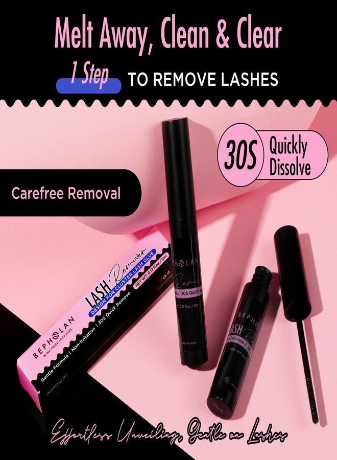 BEPHOLAN Cluster Lash Glue Remover, DIY Eyelash Extension Remover, Bond & Seal Adhesive Professional & Self Use, for Sensitive Eyes, Eye Makeup & Mascara Remover - Image 2