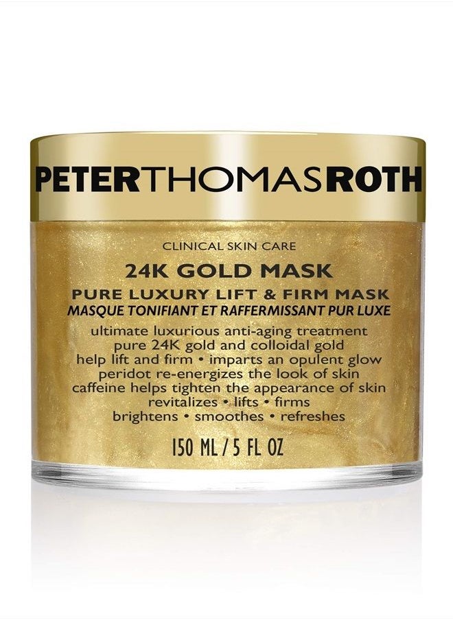 PETER THOMAS ROTH 24K Gold Mask | Pure Luxury Lift & Firm, Anti-Aging Gold Face Mask, Helps Lift, Firm and Brighten the Look of Skin, 5 Fl Oz (Pack of 1)  - Image 1