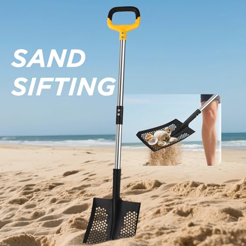 AugFir Sand Sifter Shovel, Long Lightweigh Sifting Shovel for Sand Sifter, Perfect for Shark Tooth, Leaf Collector - Image 2