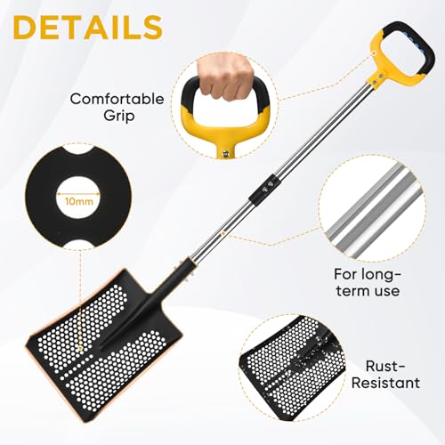 AugFir Sand Sifter Shovel, Long Lightweigh Sifting Shovel for Sand Sifter, Perfect for Shark Tooth, Leaf Collector - Image 3
