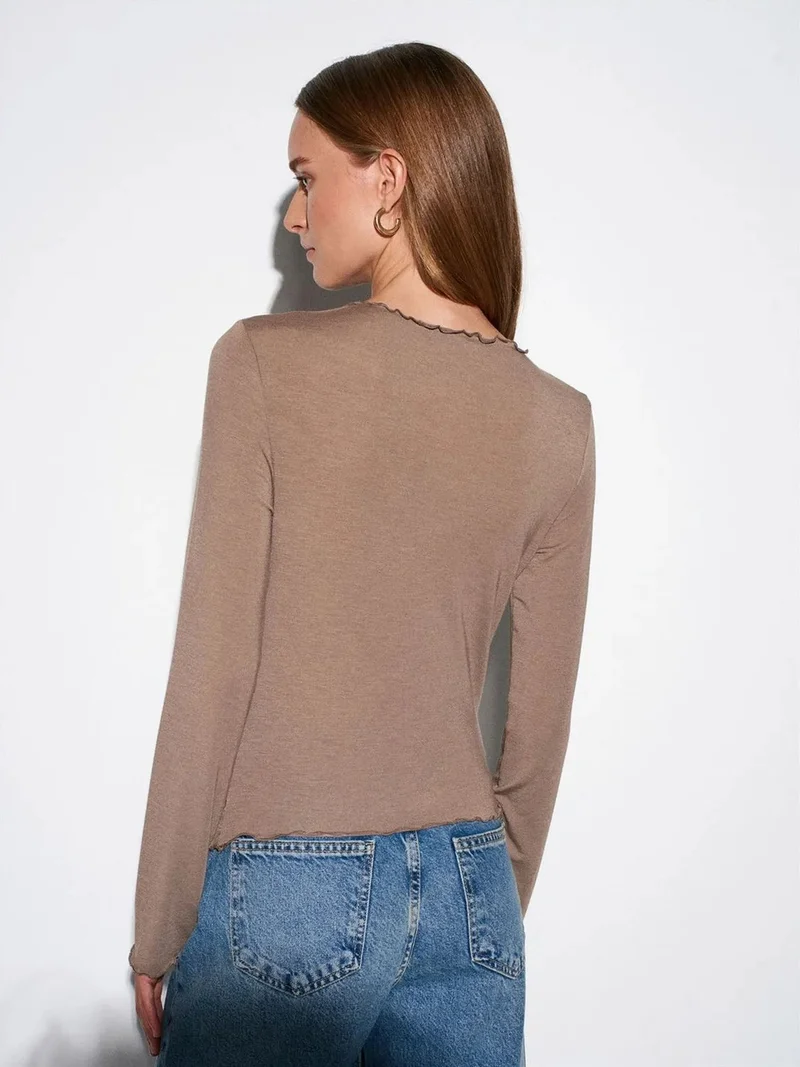 ديلفين DILVIN Slim Fit Long Sleeve Jersey Blouse