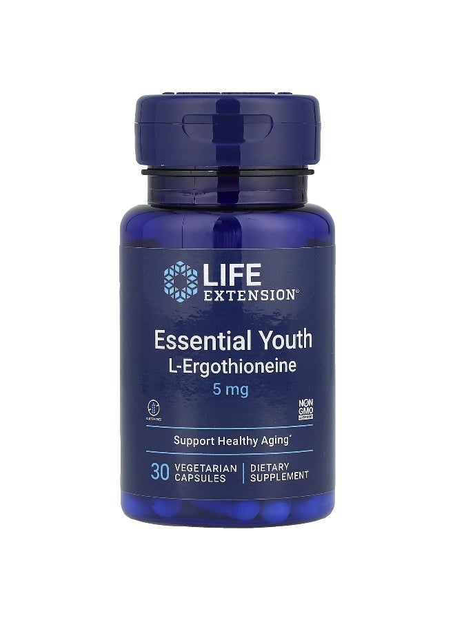 LifeExtension لايف إكستينشن، إيسينشال يوث L-إرجوثيونين، 5 ملغ، 30 كبسولة نباتية (قد يختلف التغليف) - Image 1