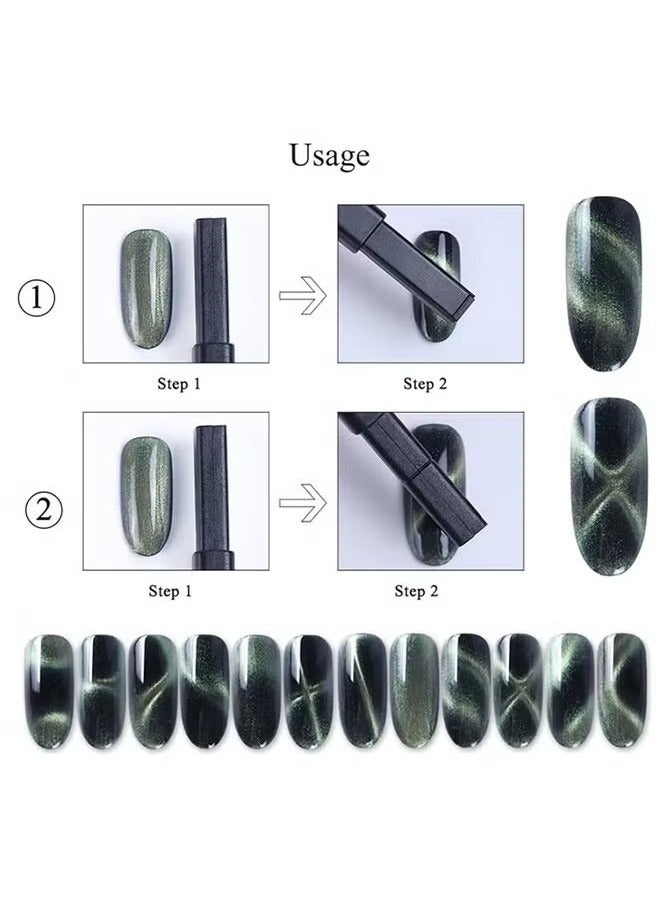 3pcs Nail Magnet Cat Eye Magnet for Nails, Magnetic Gel Nail Polish, Double-Head Nail Magnets Wand, Magic Stronger Magnet Stick Manicure Tool for Cat Eye Gel Polish DIY Nail Art - Image 3