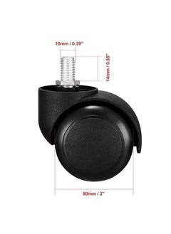 GROWVIBE CRAFT GrowVibe Heavy Duty Caster Black Screw Wheels for Rolling Chairs Computer Chairs Furniture  - Image 2