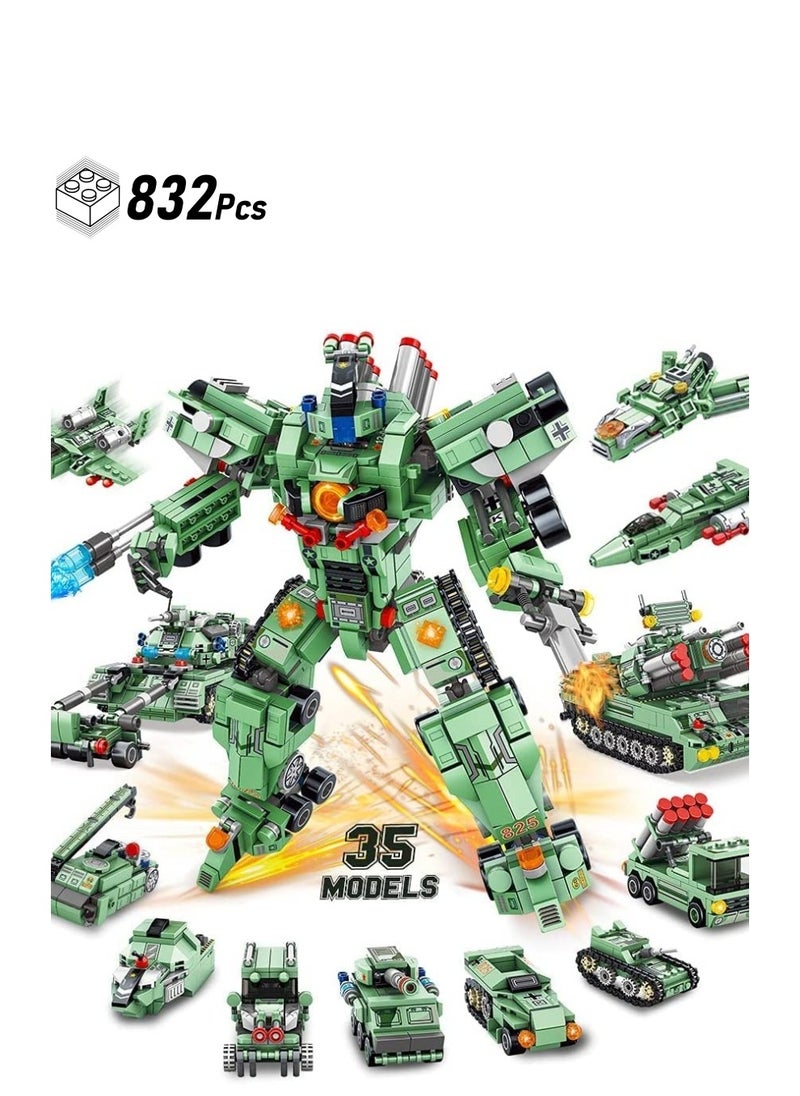 Excefore - Robot Building Kit for Kids 35 in 1 Robot Building Blocks Erector Sets for Boys Engineering Educational Construction Robot Toys 832 Pcs Projects Multifunctional Building Robot Blocks Toys Gift - Image 1