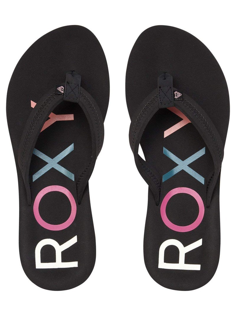 Roxy Women's VIsta III Flat Sandals, Black, 5 - Image 3