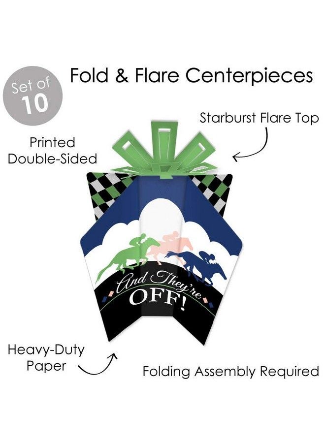 Big Dot of Happiness Kentucky Horse Derby Table Decorations Horse Race Party Fold And Flare Centerpieces 10 Count  - Image 4