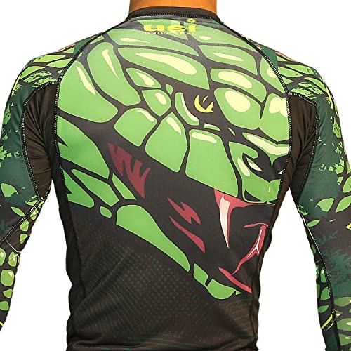 USI UNIVERSAL Rash Guard For Gym, 411RS Snake Rashguard For Running, Cycling, Swimming, Cricket, Basketball | Rashguard Swimming Costume For Men | Rash Guard For Men (Small, Green) - Image 3