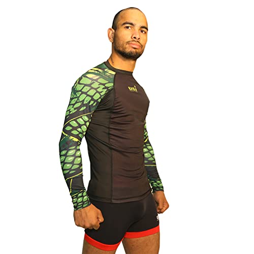 USI UNIVERSAL Rash Guard For Gym, 411RS Snake Rashguard For Running, Cycling, Swimming, Cricket, Basketball | Rashguard Swimming Costume For Men | Rash Guard For Men (Small, Green) - Image 4