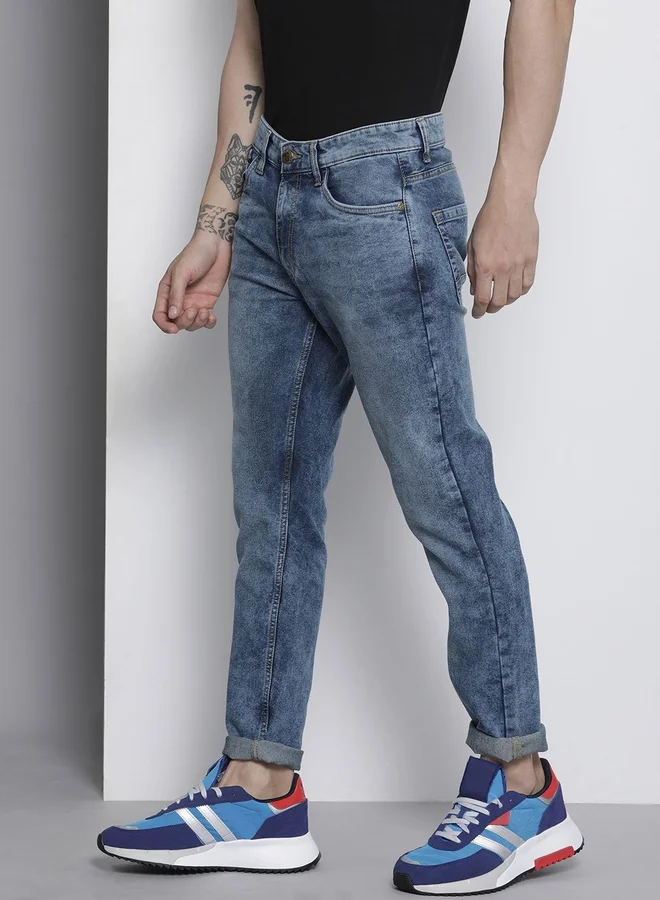 شركة المرآب الهندية جينز مطاطي بقصة ضيقة بخصر متوسط