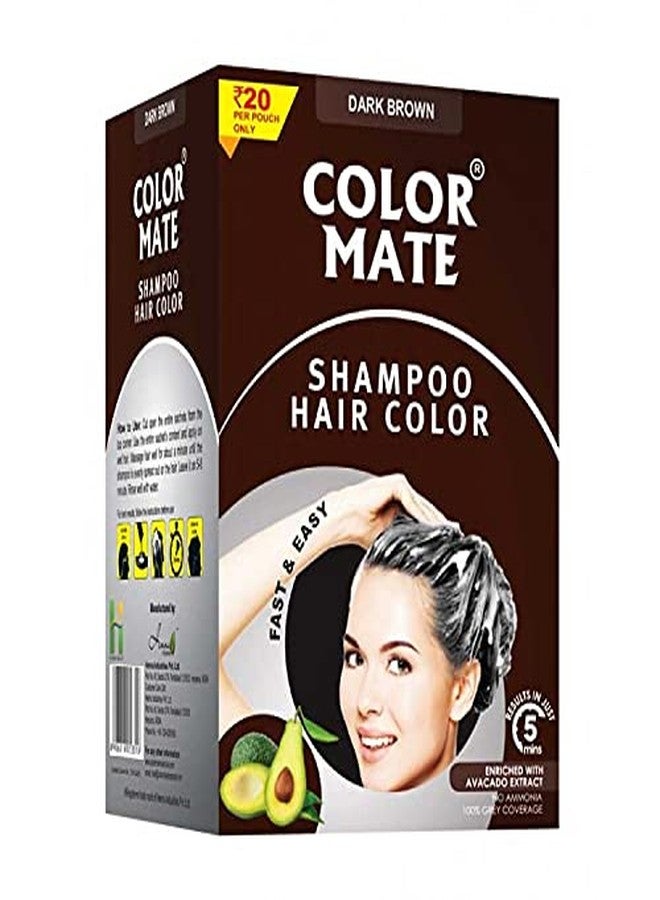 COLOR MATE Shampoo Hair Color (Dark Brown), 1 Count - Image 1