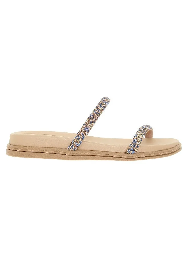 Beira Rio Beira Rio Ladies Flat Sandals Blue | Made In Brazil