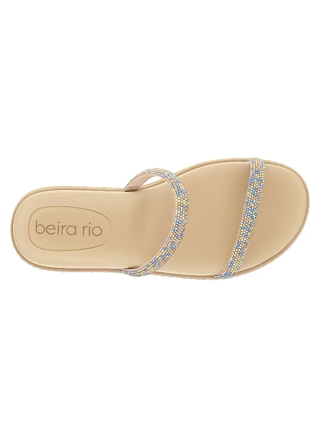 بيرا ريو Beira Rio Ladies Flat Sandals Blue | Made In Brazil