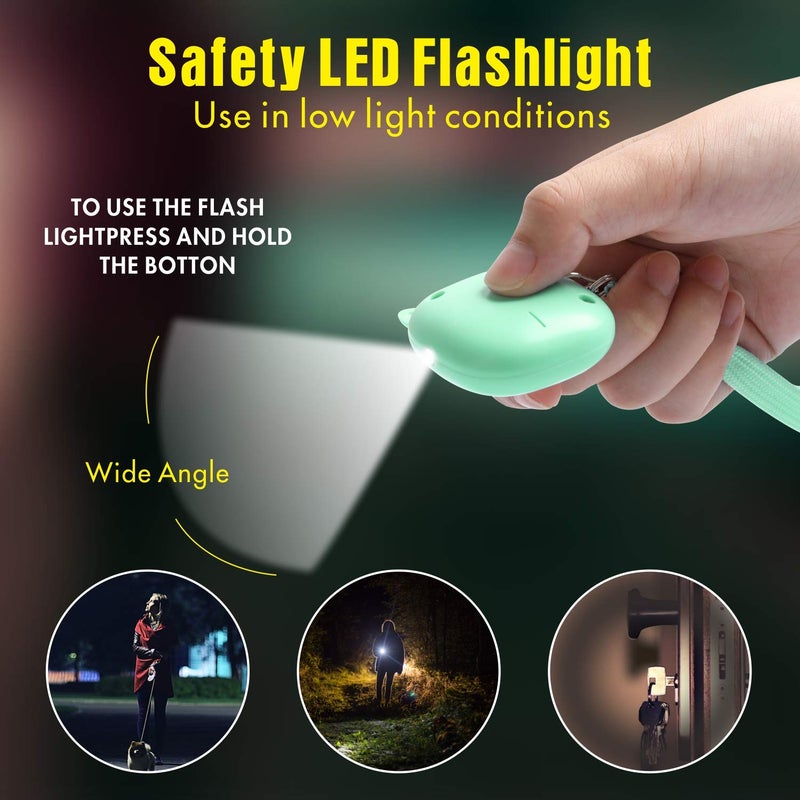 VIGOROAD Safe Sound Personal Alarm,3 Pack 130 dB Loud Siren Song Emergency Security Alarm Keychain with LED Light, Personal Sound Safety Siren for Women, Men, Children, Elderly (Black/Purple/Green) - Image 3