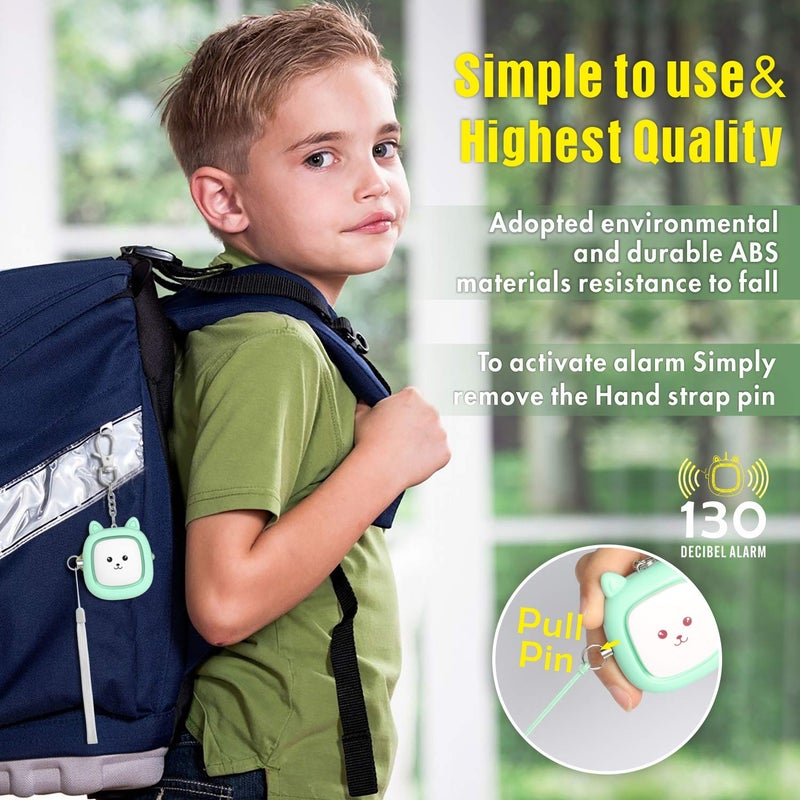 VIGOROAD Safe Sound Personal Alarm,3 Pack 130 dB Loud Siren Song Emergency Security Alarm Keychain with LED Light, Personal Sound Safety Siren for Women, Men, Children, Elderly (Black/Purple/Green) - Image 4