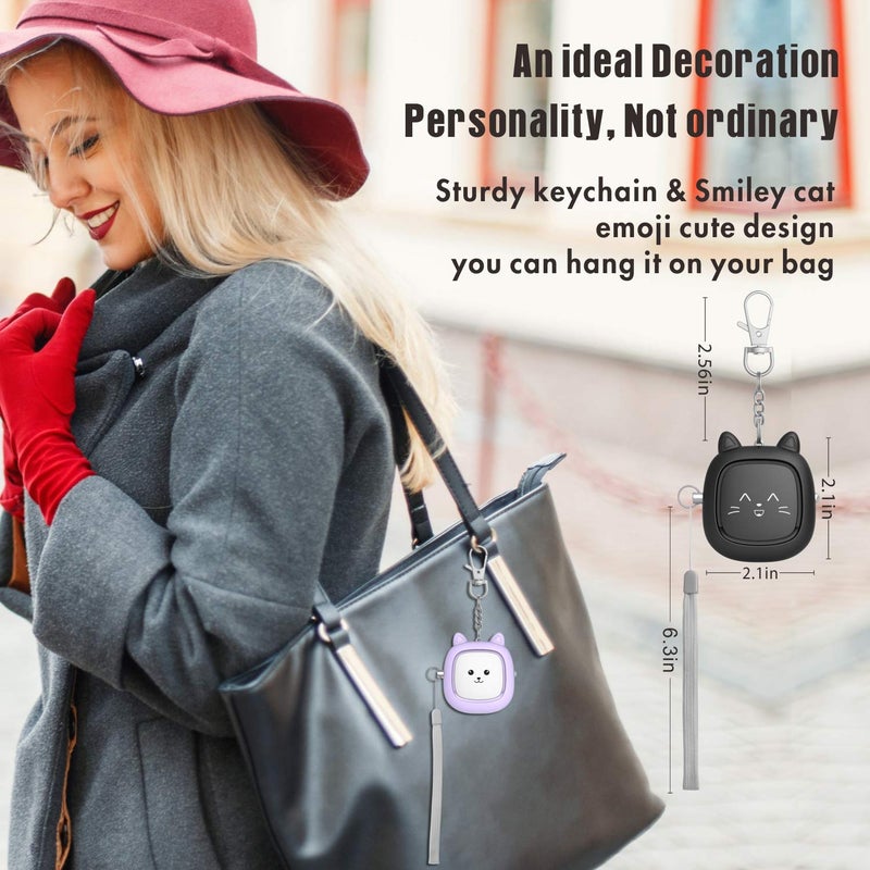 VIGOROAD Safe Sound Personal Alarm,3 Pack 130 dB Loud Siren Song Emergency Security Alarm Keychain with LED Light, Personal Sound Safety Siren for Women, Men, Children, Elderly (Black/Purple/Green) - Image 5