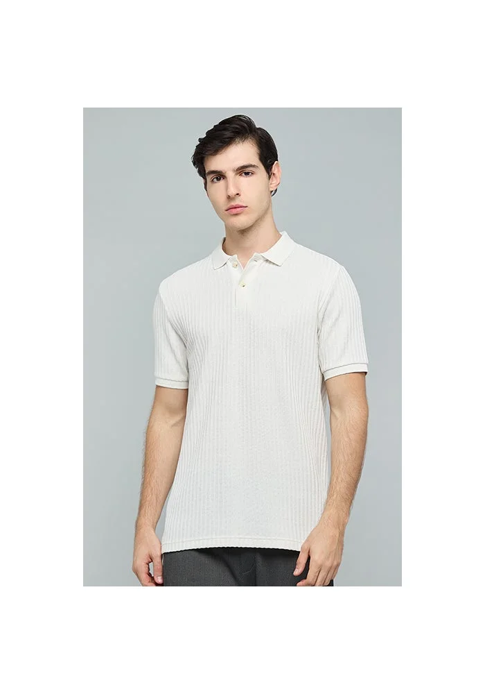 R&b Textured Polo T-Shirt with Short Sleeves