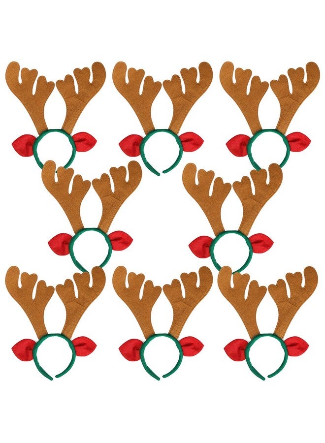 ماكس فن عصابة رأس عيد الميلاد ماكس فن، عصابة رأس على شكل قرون الرنة، زينة عيد الميلاد، عصابة شعر لحفلات عيد الميلاد، هدايا العطلات، كشك الصور (عبوة من 8 قطع) - Image 1