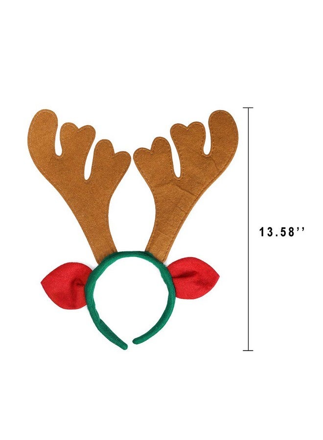 ماكس فن عصابة رأس عيد الميلاد ماكس فن، عصابة رأس على شكل قرون الرنة، زينة عيد الميلاد، عصابة شعر لحفلات عيد الميلاد، هدايا العطلات، كشك الصور (عبوة من 8 قطع) - Image 3
