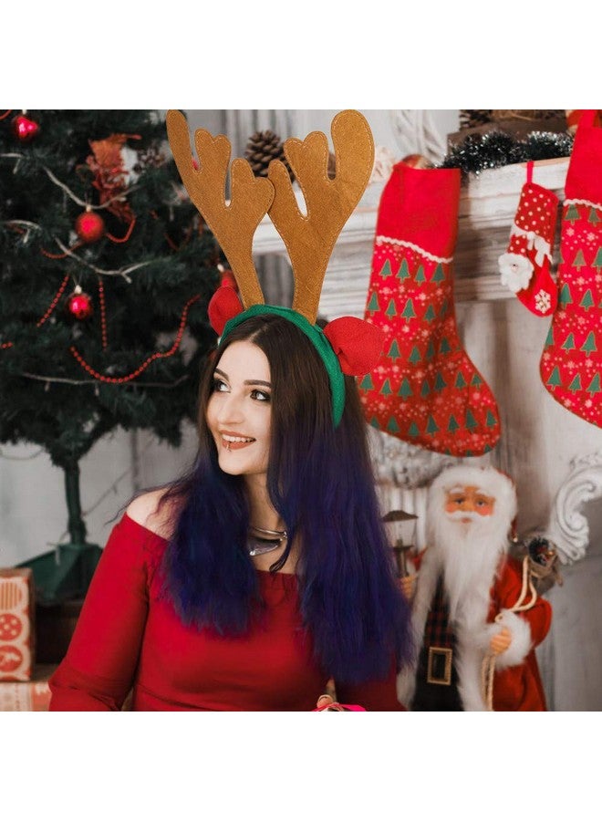 ماكس فن عصابة رأس عيد الميلاد ماكس فن، عصابة رأس على شكل قرون الرنة، زينة عيد الميلاد، عصابة شعر لحفلات عيد الميلاد، هدايا العطلات، كشك الصور (عبوة من 8 قطع) - Image 5