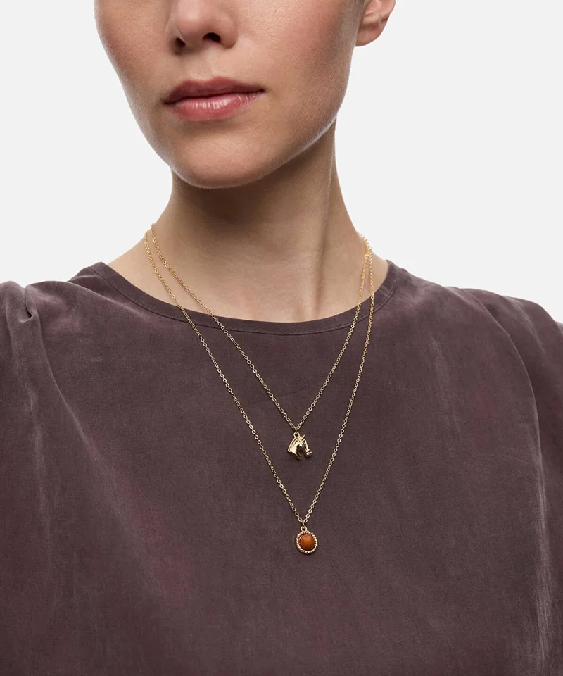 ايبيكيول Horse-Charm Chain Necklace Set