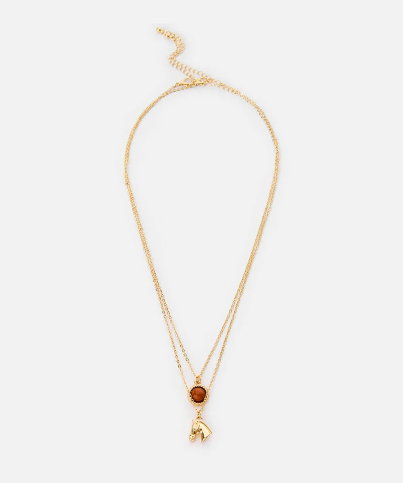 ايبيكيول Horse-Charm Chain Necklace Set