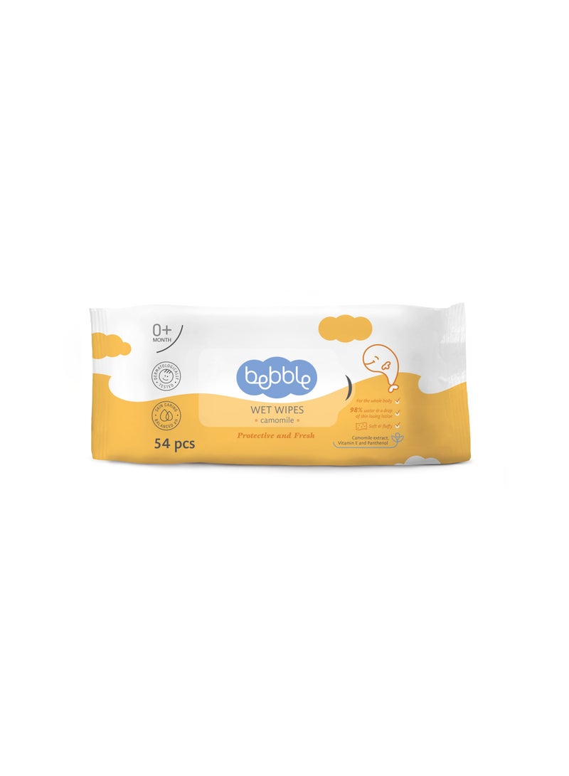 bebble Baby Wet Wipes Camomile| New Born | Balanced pH | 64 pcs - Image 1