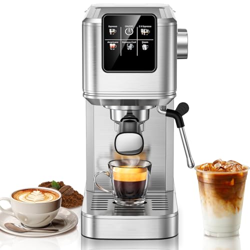KEENSTAR 20Bar Espresso Machine with Hot Rapid Cold Brew Stainless Steel Coffee Makers Espresso Maker with Milk Frother Steam Wand Touch Screen with Water Tank for Latte Cappuccino Gift - Image 1