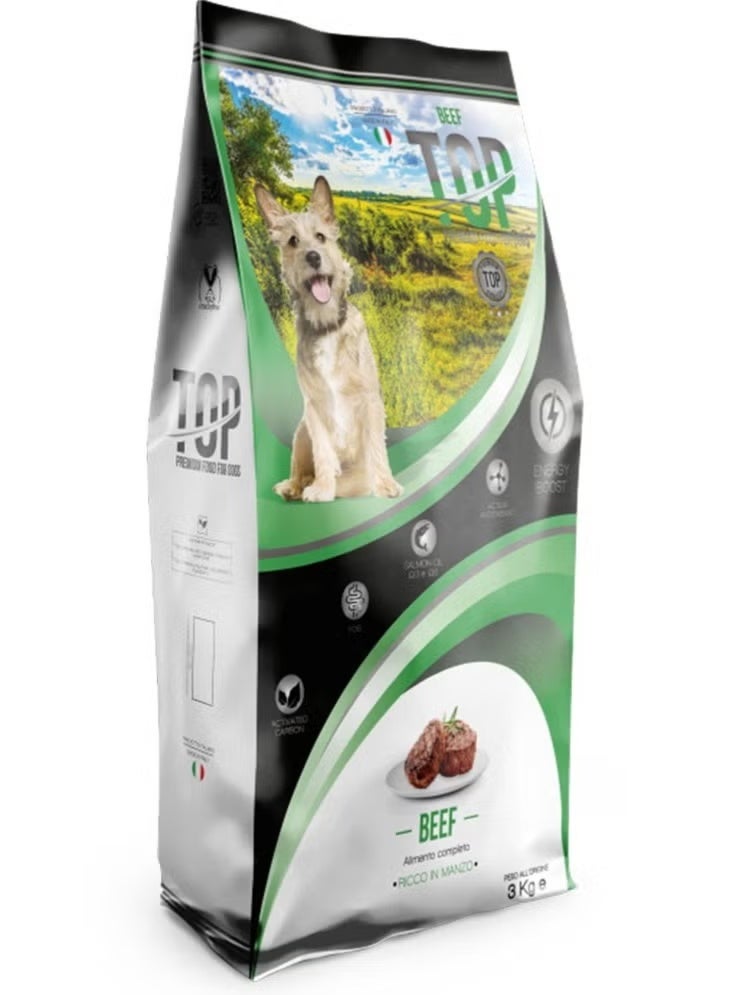 TOP Beef Flavor Dry Dog Food for Adult Dogs 3 kg