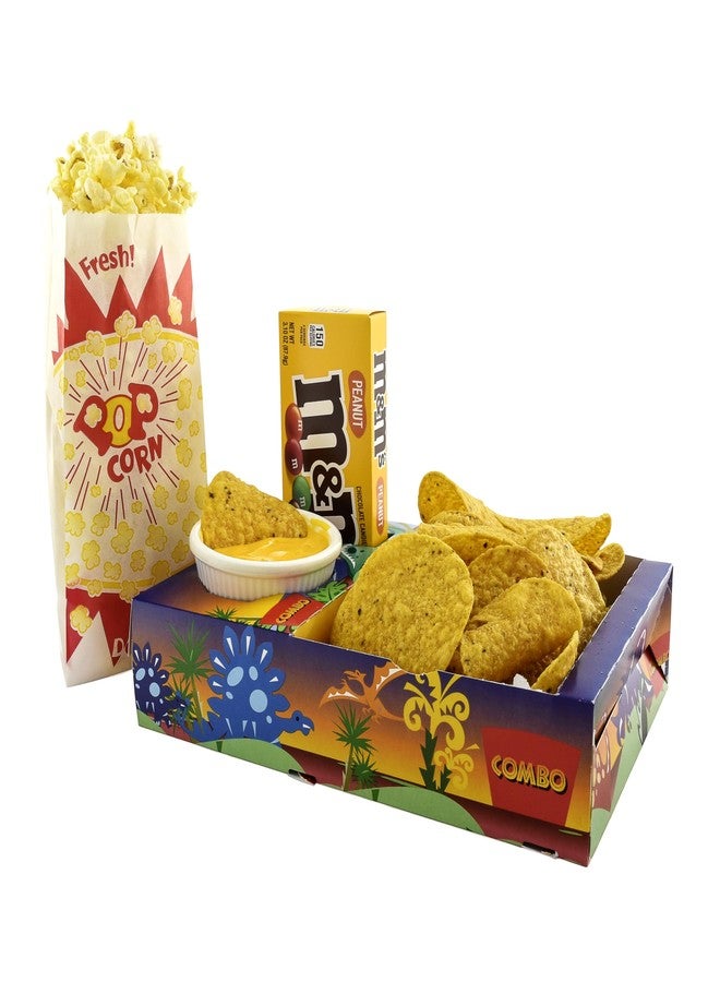 SNAPPY Movie Night Kit 18 Pcs - Burst Design Popcorn Bags (12ct) & Dinosaur Kids Movie Night Snack Trays (6ct) - Home Theater Snack Boxes Family Movie Night - Image 5