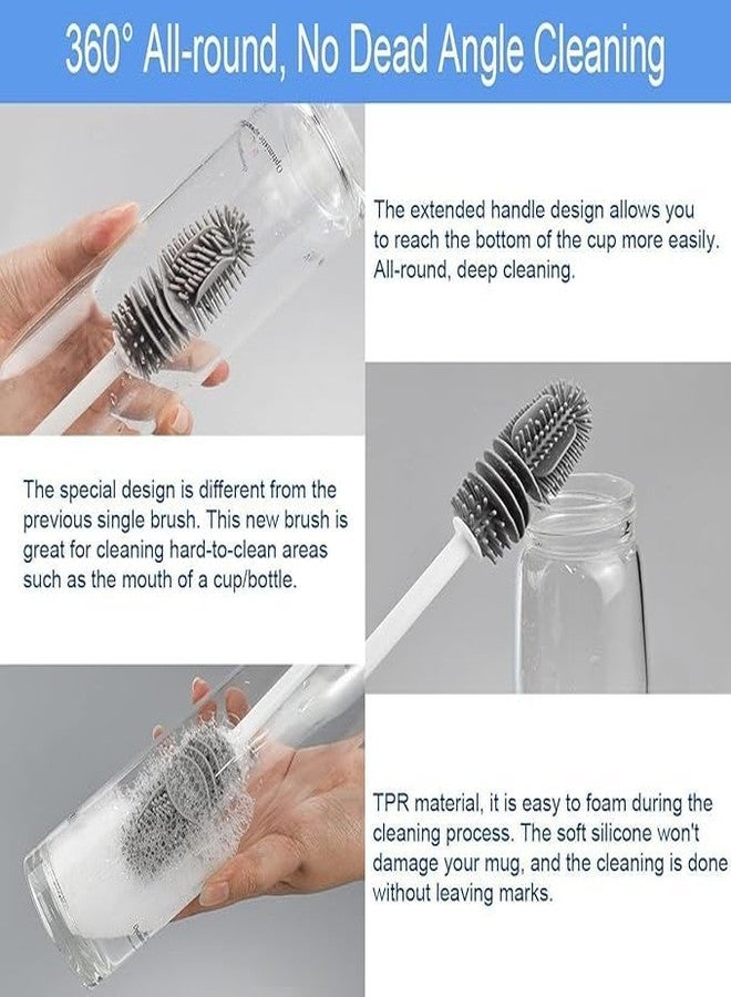ALN® Silicone Bottle Cleaning Brush, Baby Bottle Cleaning Brushes | Ideal for Feeding Bottles, Containers & Glass | Home and Kitchen Accessories |12.5" Long Handle | Multipurpose Cleaner - Image 4
