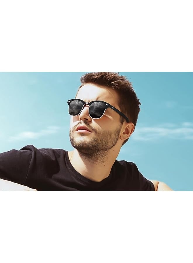 بروماس نظارات شمسية مستقطبة للرجال بإطار شبه بدون إطار نظارات شمسية للرجال والنساء بظلال القيادة الرجعية مع حجب الأشعة فوق البنفسجية 400 - Image 4