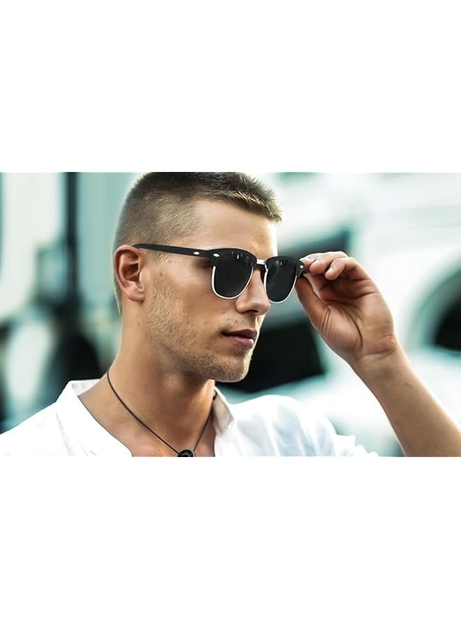 بروماس نظارات شمسية مستقطبة للرجال بإطار شبه بدون إطار نظارات شمسية للرجال والنساء بظلال القيادة الرجعية مع حجب الأشعة فوق البنفسجية 400 - Image 3