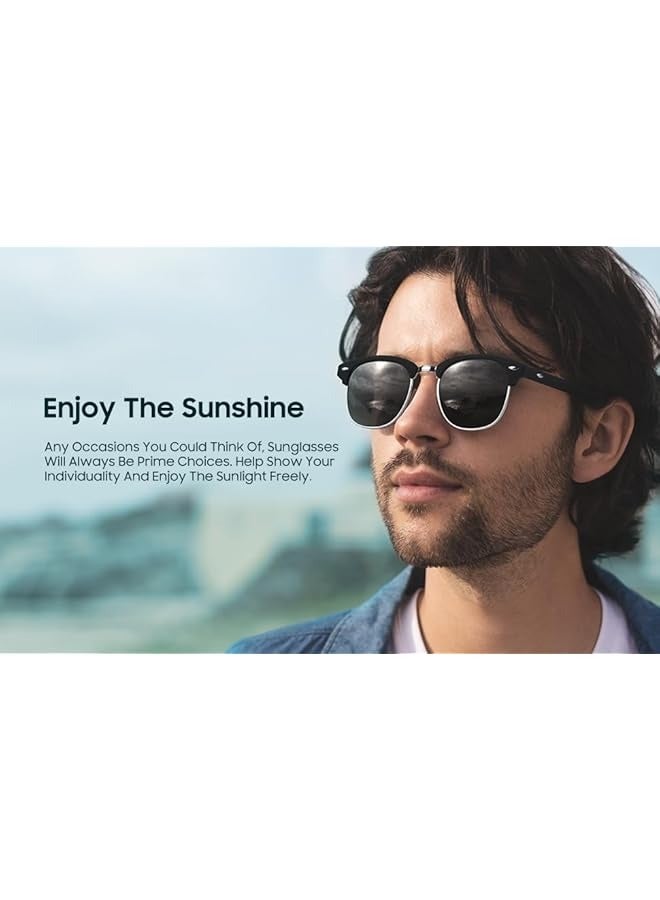 بروماس نظارات شمسية مستقطبة للرجال بإطار شبه بدون إطار نظارات شمسية للرجال والنساء بظلال القيادة الرجعية مع حجب الأشعة فوق البنفسجية 400 - Image 2